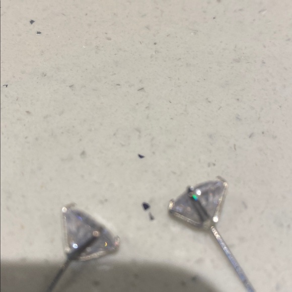 Elegant Round Silver Sparkling CZ Stud Earrings - Picture 5 of 6